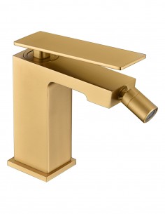 Grifo bidé cuadrado oro cepillado modelo Pisa de Imex