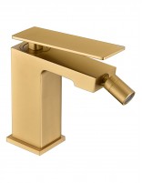 Grifo bidé cuadrado oro cepillado modelo Pisa de Imex
