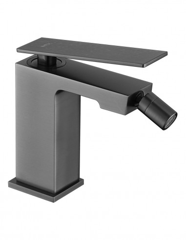 Grifo bidé cuadrado black gun metal modelo Pisa de Imex