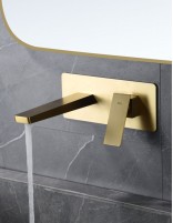 Grifo de lavabo empotrado cuadrado oro - oro rosa modelo Pisa de Imex