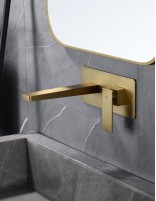 Grifo de lavabo empotrado cuadrado oro Pisa