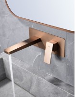 Grifo de lavabo empotrado cuadrado oro rosa Pisa