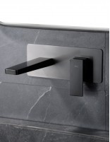 Grifo de lavabo empotrado cuadrado black gun metal