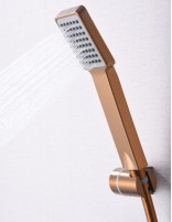 Grifo de bañera y ducha cuadrado oro rosa teleducha