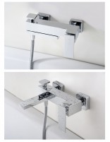 Grifo de bañera y ducha cuadrado detalle