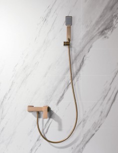 Grifo de ducha cuadrado oro - oro rosa modelo PISA de Imex 2