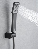 Grifo de ducha cuadrado black gun metal teleducha