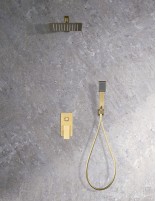 Conjunto de ducha empotrado cuadrado oro modelo PISA de Imex