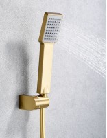 Conjunto de ducha empotrado cuadrado oro teleducha