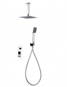 Conjunto de ducha empotrado a techo cuadrado modelo PISA de Imex