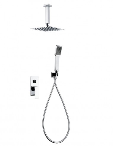 Conjunto de ducha empotrado a techo cuadrado modelo PISA de Imex