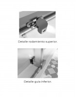 Mampara de ducha negra - corredera  2 fijas y 2 de Hispabaño - detalle rodamientos