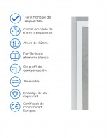 Mampara ducha angular perfil blanco - detalles modelo 205 de Hispabaño