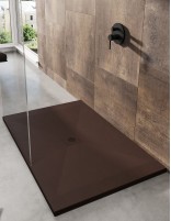 Plato de ducha resina y carga mineral chocolate