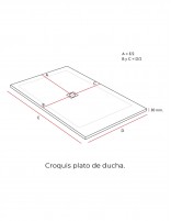Plato de ducha resina y carga mineral croquis