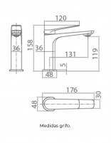 Grifo lavabo cromado croquis