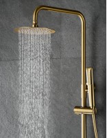 Columna de ducha termostática oro detalle