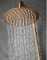 Columna de ducha termostática oro rosa rociador