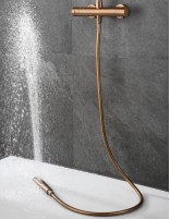 Columna de ducha termostática oro rosa teleducha