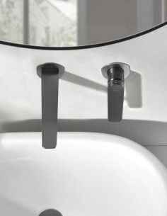 Grifo de lavabo empotrado redondo negro modelo Nápoles de Imex 2