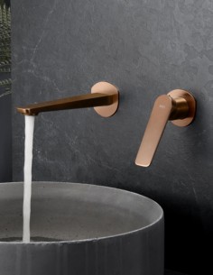 Grifo de lavabo empotrado redondo oro modelo Nápoles de Imex 2