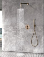 Conjunto de ducha empotrado redondo oro rosa modelo Nápoles de Imex