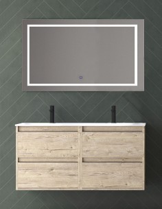 Mueble cuarto de baño con lavabo doble - OSUNA 4 cajones decapé 2