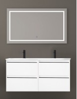 Mueble cuarto baño con lavabo doble OSUNA 4 cajones blanco satinado