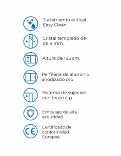 Mampara ducha oro perimetral modelo Fresh de Kassandra 2