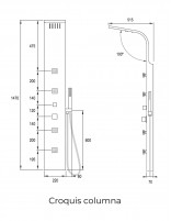 Croquis Ducha de hidromasaje progresiva MELIANA de Aquassent