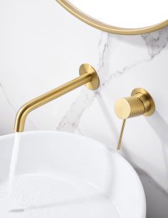 Grifería empotrada monomando oro y oro rosa -  lavabo Genova de Imex