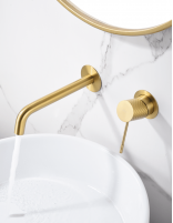 Grifería empotrada monomando oro y oro rosa -  lavabo Genova de Imex