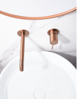 Grifería empotrada monomando oro y oro rosa -  lavabo Genova de Imex