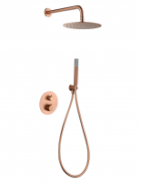 Conjunto ducha termostático empotrado - oro rosa cepillado GENOVA de Imex