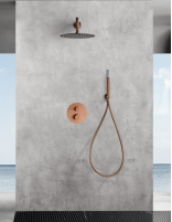 Conjunto ducha termostático empotrado - oro cepillado/oro rosa cepillado GENOVA de Imex
