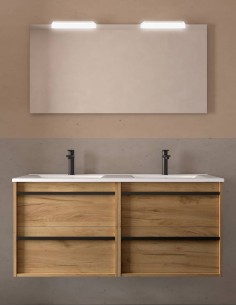 Mueble de baño 120 cm 2 senos modelo ATTILA de Salgar Roble África