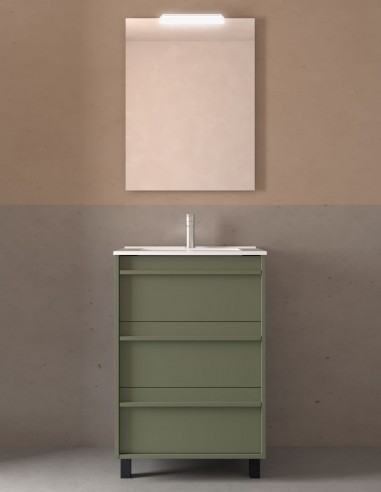 Mueble de lavabo con patas green satin