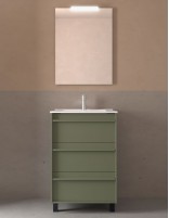 Mueble de lavabo con patas green satin