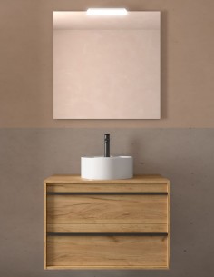 Mueble baño para lavabo sobre encimera modelo ATTILA de Salgar 2 cajones