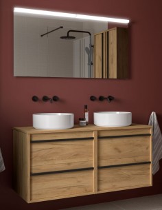 Mueble 120 baño modelo lavabos sobre encimera ATTILA de Salgar