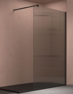Mampara de ducha fija negra acanalada modelo Soul de Probath