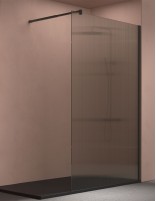 Mampara de ducha fija negra acanalada modelo Soul de Probath