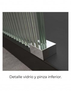 Mampara de ducha fija cromo acanalada modelo Soul de Probath 2