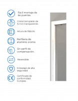 Mampara blanca modelo 202 de Hispabaño - datos