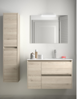 Mueble de baño con lavabo desplazado 85,5 cm natural