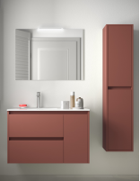 Mueble de baño con lavabo desplazado 85,5 cm red satin