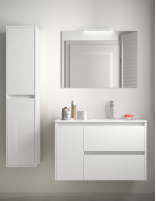 Mueble de baño con lavabo desplazado 85,5 cm white gloss