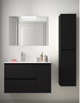 Mueble de baño con lavabo desplazado 85,5 cm black satin
