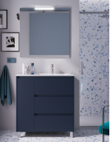 Mueble baño 3 cajones y puerta blue satin