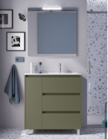 Mueble baño 3 cajones y puerta green satin